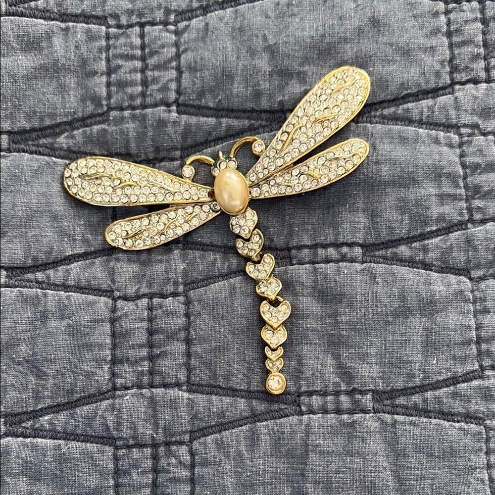 Gold and Silver Dragonfly Brooch